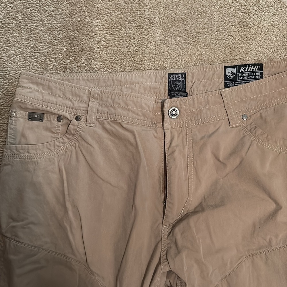 Kuhl Men’s Cargo Hiking Work Wear khaki Vented Pants Size 38 X 32 - Picture 2 of 8